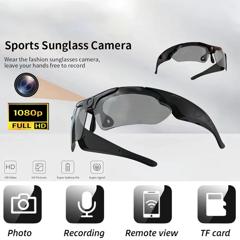 Outdoor Sport Camera - Óculos Inteligentes com Câmera HD 1080P,