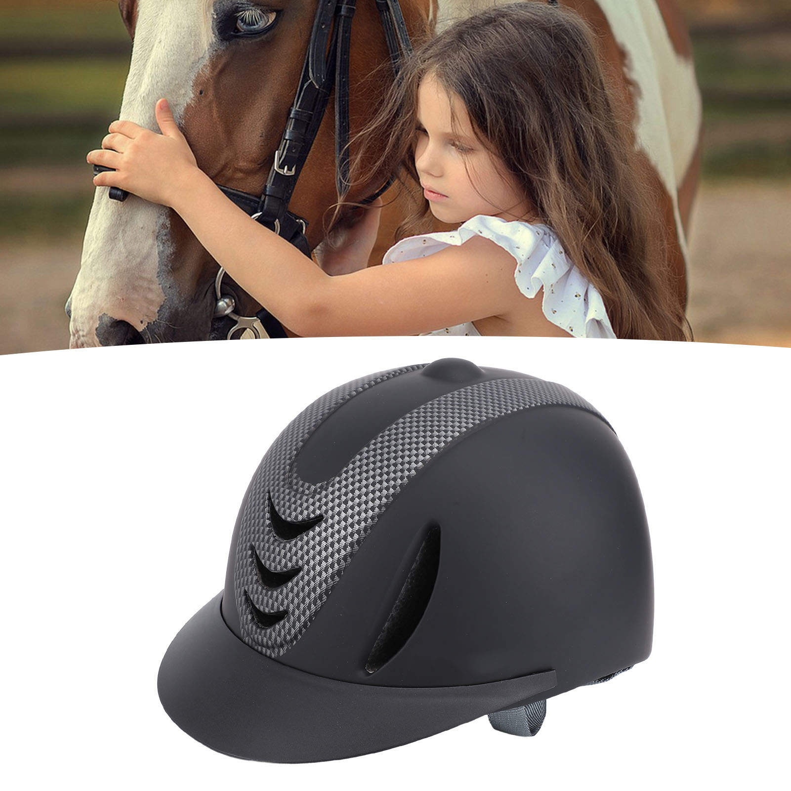 Equestrian Helmet - Capacete de equitação infantil, respirável, forro