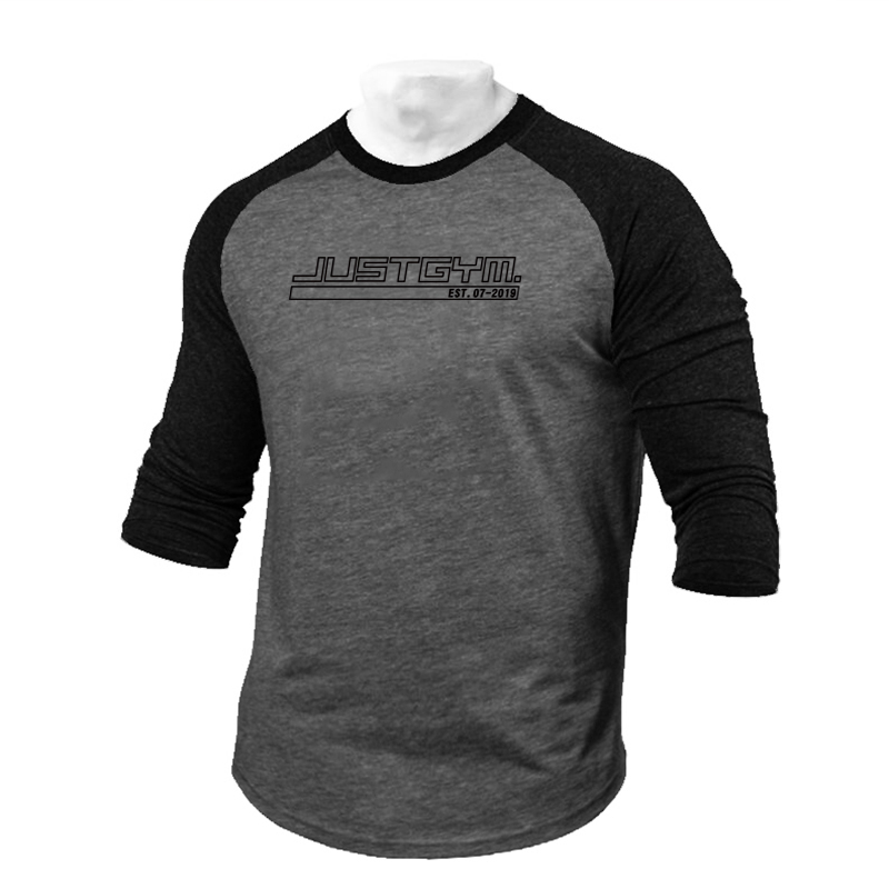 Outdoor Sport Clothing Brands - Homens Três Quartos Manga Algodão Correndo
