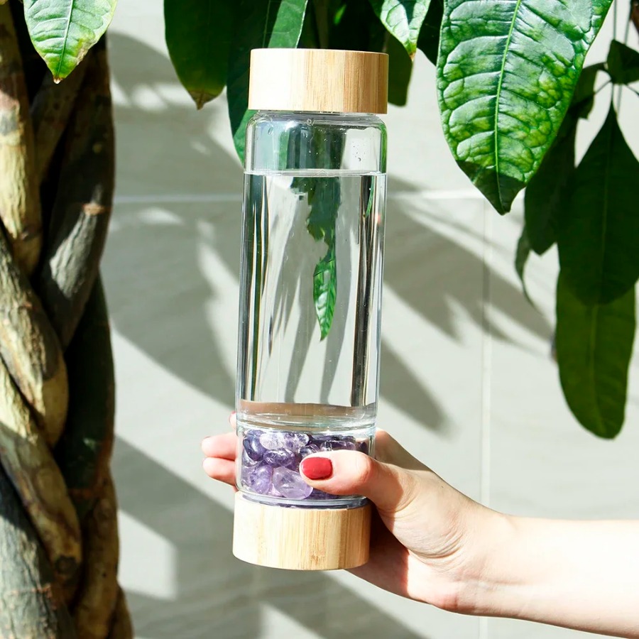 Outdoor Sport Glass Water Bottle - Garrafas de minério natural de cristal