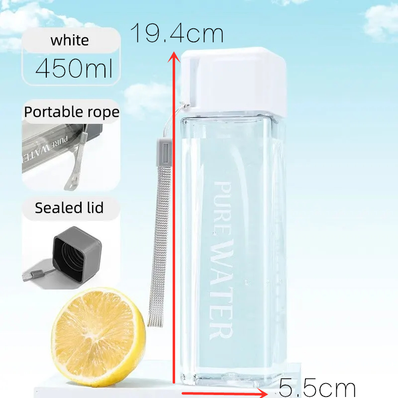 450ml, 1 peça de vidro quadrad - Outdoor Sport Glass Water Bottle avaliação e preço