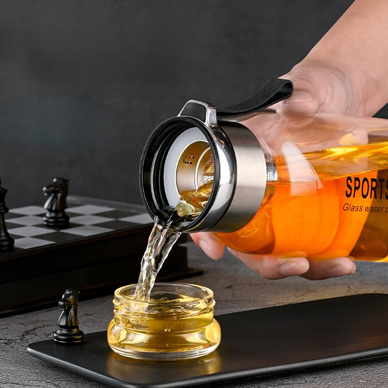 Garrafa de água de vidro de 1. - Outdoor Sport Glass Water Bottle avaliação e preço