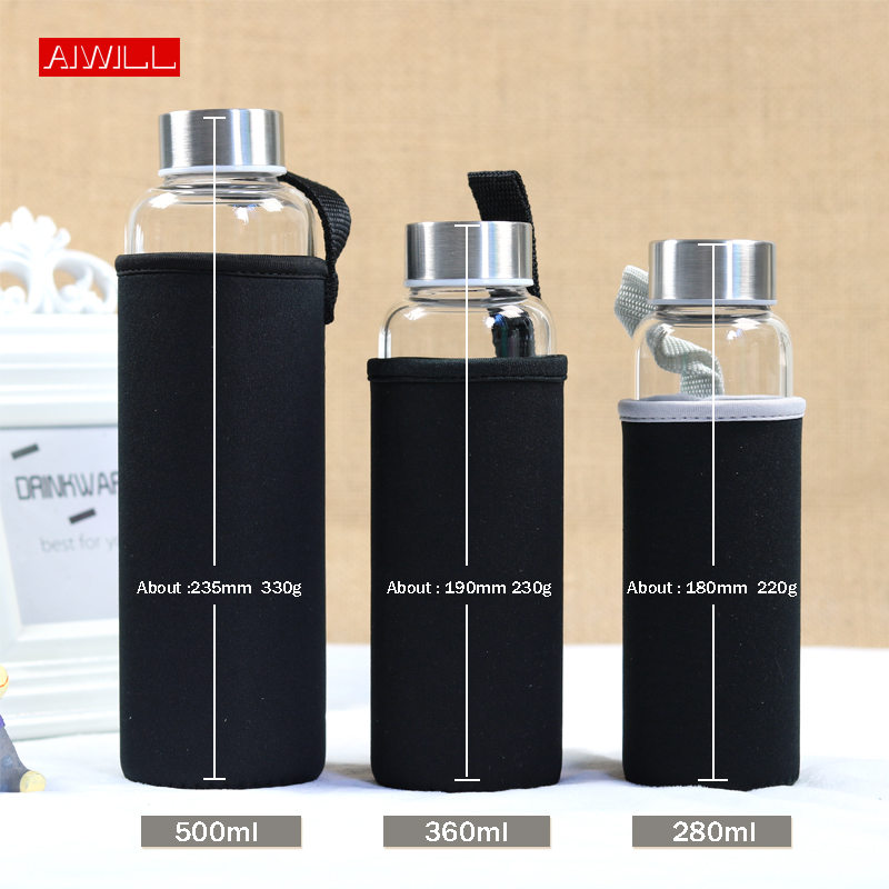 Garrafa de água esportiva de v - Outdoor Sport Glass Water Bottle avaliação e preço